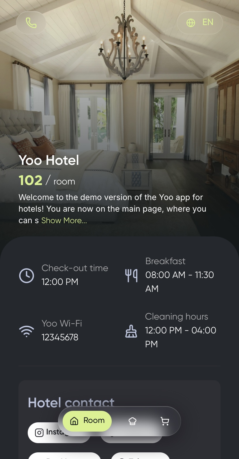 Hotel Room Service Interface